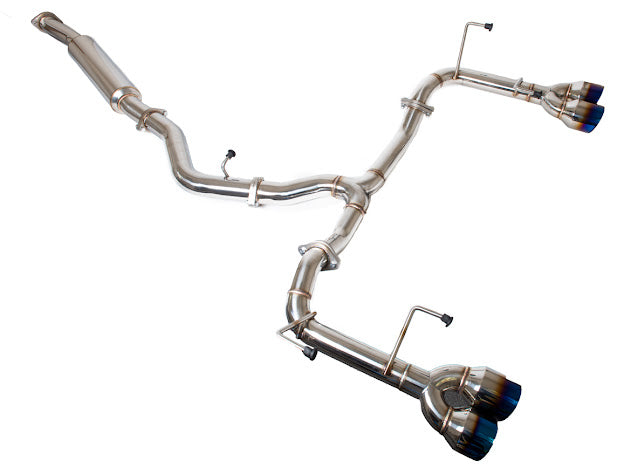 2015-2021 SUBARU WRX STI | MUFFLER DELETE QUAD TIPS CAT-BACK EXHAUST WITH BURNT BLUE TIPS
