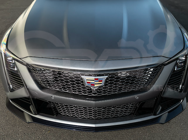 2025-Up Cadillac CT5-V Blackwing | CARBON FIBER Front Upper & Lower Grille Trim Insert Surrounding Replacement