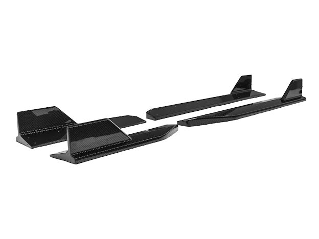 2024-UP FORD MUSTANG S650 | GT350R PERFORMANCE STYLE CARBON FIBER SIDE SKIRTS EXTENSION ROCKER PANELS GROUND EFFECTS