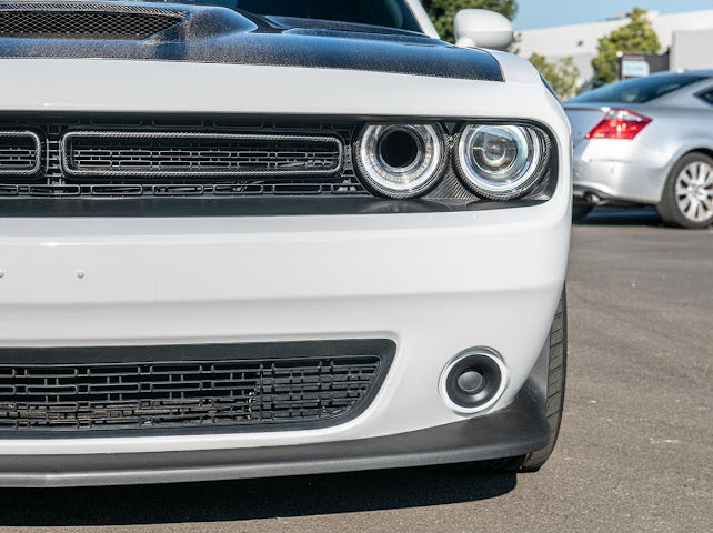 2015-2023 DODGE CHALLENGER | FACTORY STYLE CARBON FIBER HEADLIGHT TRIM COVER W/ FRONT GRILLE INSERT