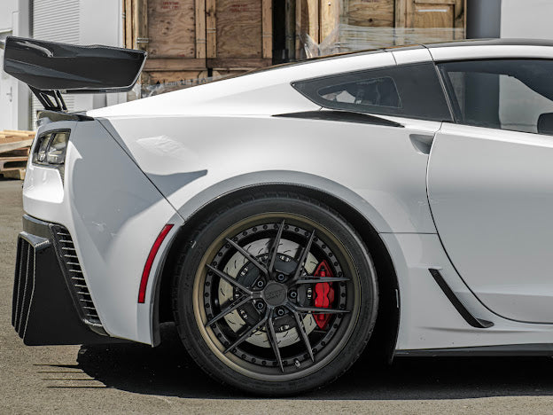 2014-2019 Corvette C7 Performance Track CARBON FIBER Rear Bumper Finned Diffuser
