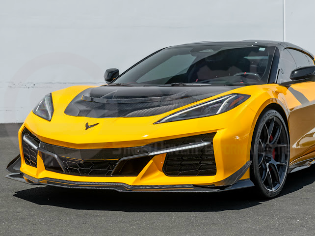2023+ CHEVROLET CORVETTE C8 Z06 & E-RAY | Z07 PERFORMANCE PACKAGE CARBON FIBER LIP SPLITTER GROUND EFFECTS WITH NO DRILL CANARDS