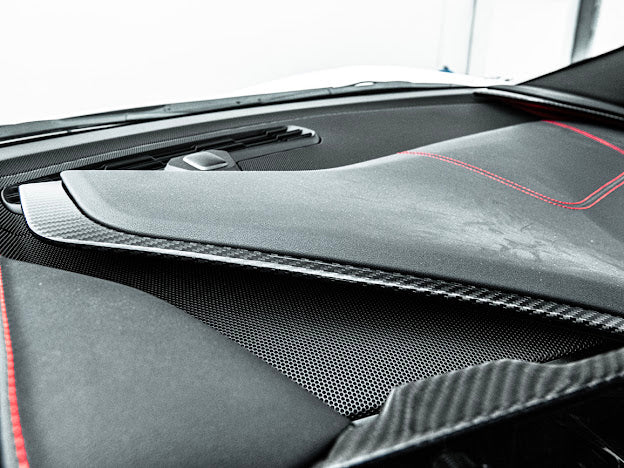 2020+ CHEVROLET CORVETTE C8 CARBON FIBER UPPER DASH PAD TRIM COVER KIT