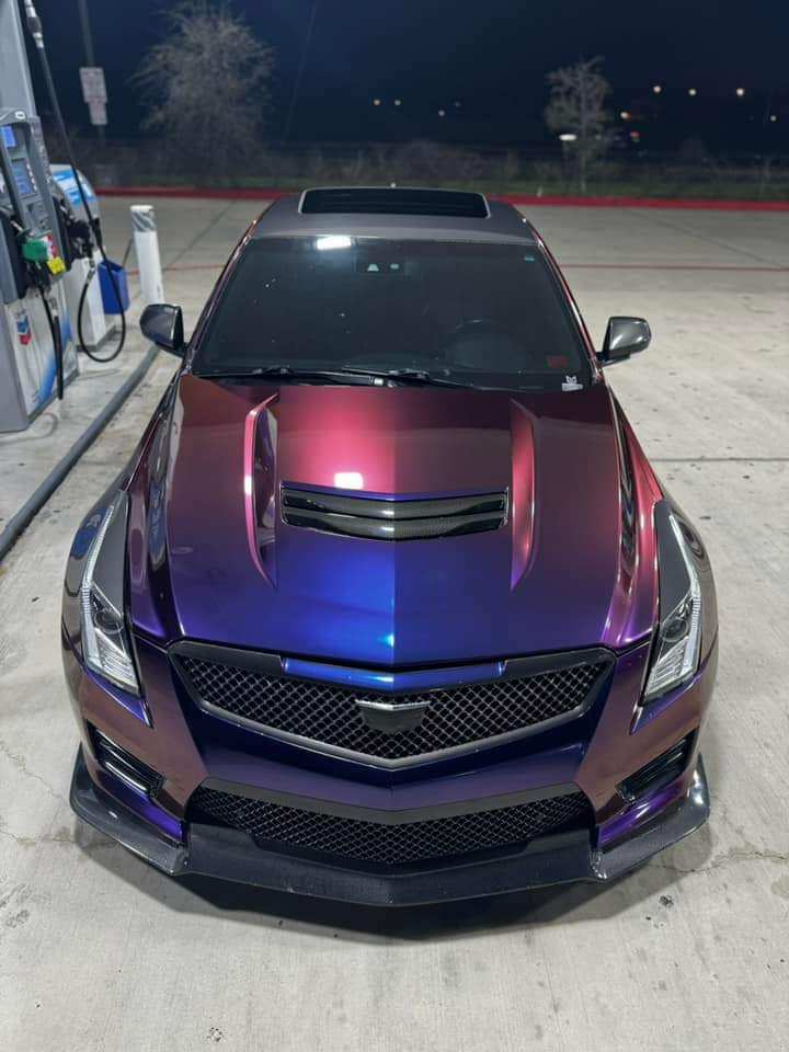 2016-2019 Cadillac ATS-V - Extended Style Carbon Fiber Front Lip Splitter Ground Effects