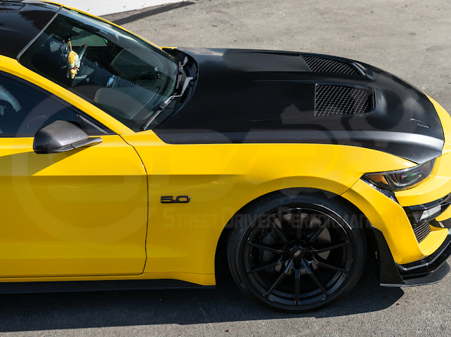 2018-2023 FORD MUSTANG S550 | GTD STYLE ALUMINUM FRONT AIR VENTED HOOD