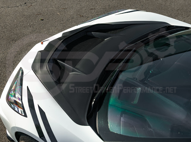 2020-PRESENT CHEVROLET CORVETTE C8 | ZR1 REPLICA STYLE  MATTE BLACK FRONT VENTED HOOD