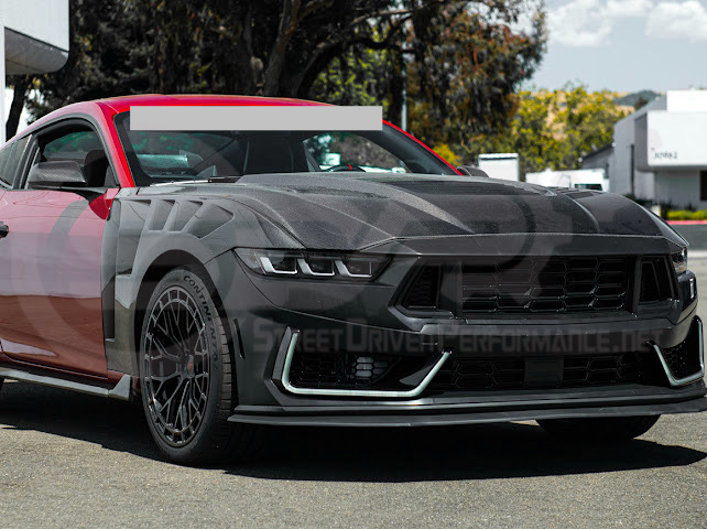 2024-Up For Mustang S650 Dark Horse Style Bumper | Side Intake LED Grille DRL Light Bar Pair