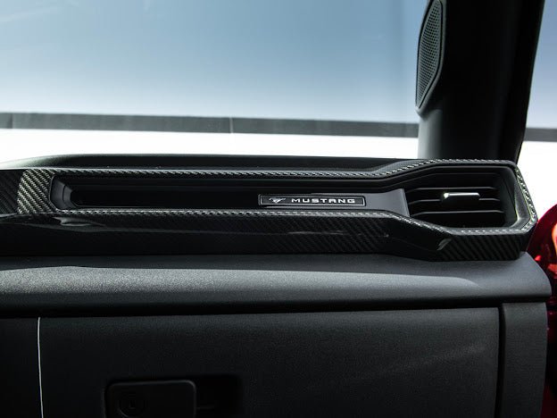 2024-UP FORD MUSTANG S650 | CARBON FIBER PASSENGER SIDE AC OUTLET TRIM COVER PANEL