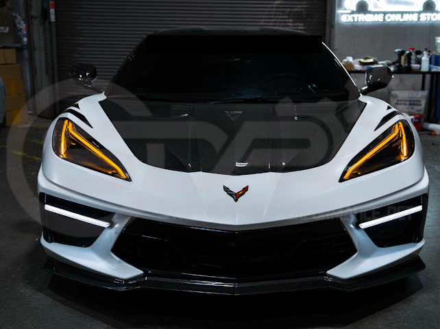 2020-Up Chevrolet Corvette C8 | Custom DRL Conversion Front Headlight Module Set Pair (Amber, Blue, Green, or Red)