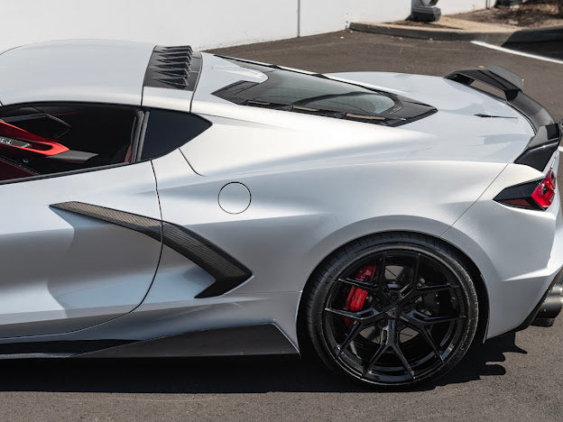 2020+ CHEVROLET CORVETTE C8 COUPE | CARBON FIBER REAR ROOF WING SPOILER VORTEX GENERATORS