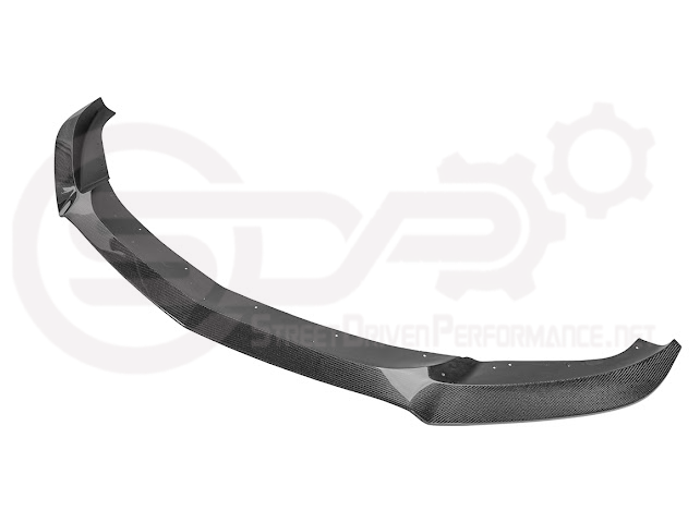 Black carbon fiber front bumper lip splitter for Cadillac CT5 Sport and V from Street Driven Performance, ground effects accessory.