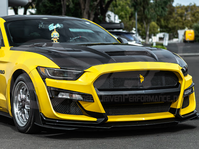 2015-2017 FORD MUSTANG S550 | TERMINATOR STYLE CARBON FIBER FRONT AIR VENTED HOOD