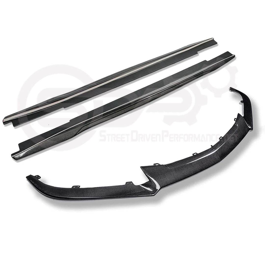 2016-2019 CADILLAC CTS-V CARBON FIBER FRONT LIP SPLITTER WHEEL ARCHES & SIDE SKIRTS ROCKER PANELS GROUND EFFECTS