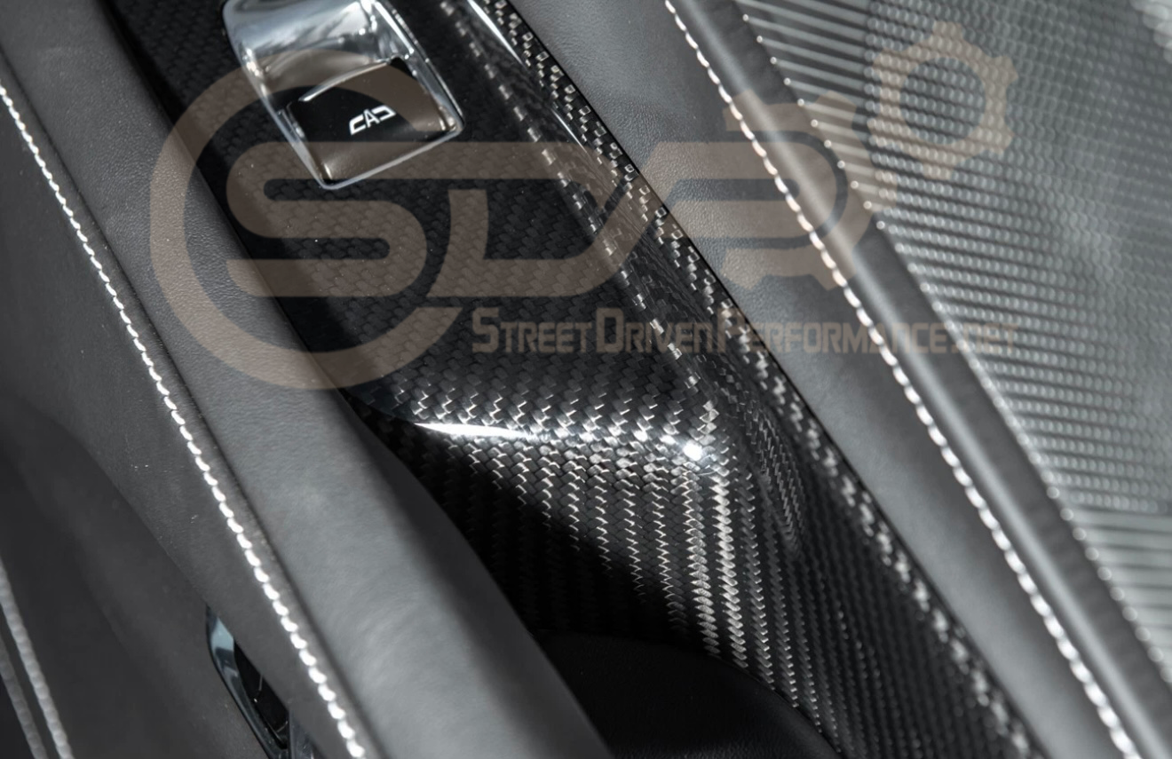 2020-Up Corvette C8 Coupe | CARBON FIBER Door Window Switch Control Panel Cover