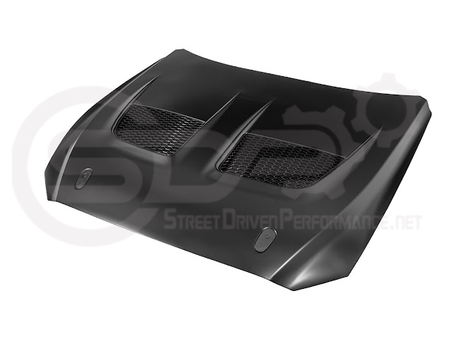 2018-2023 FORD MUSTANG S550 | GTD STYLE ALUMINUM FRONT AIR VENTED HOOD