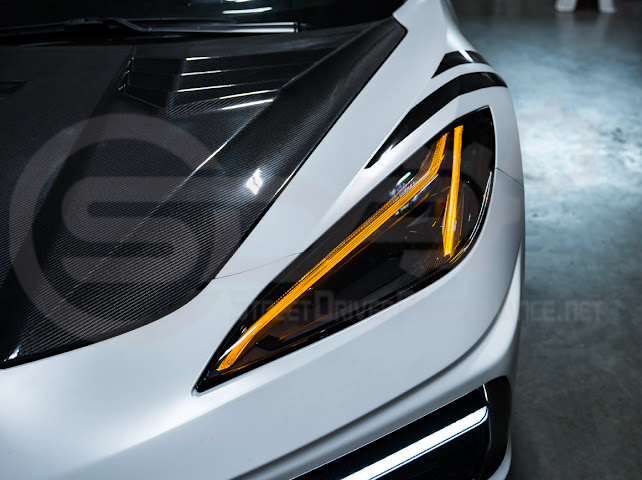 2020-Up Chevrolet Corvette C8 | Custom DRL Conversion Front Headlight Module Set Pair (Amber, Blue, Green, or Red)