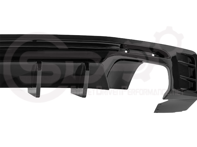 2016-2024 Chevrolet Camaro SDP Performance Track Style glossy black rear bumper diffuser with finned lower design