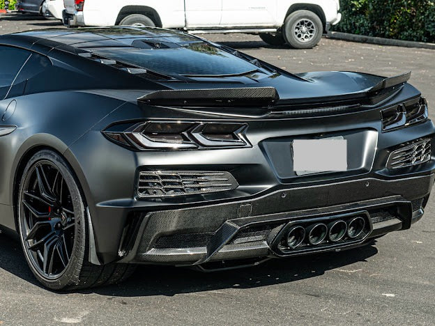 2023-Up CORVETTE C8 Z06 / E-RAY | CARBON FIBER REAR SPOILER WICKER BILL EXTENSION