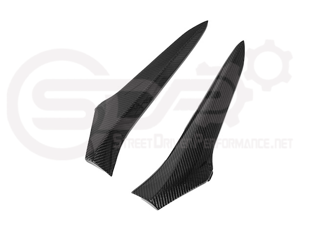 Carbon fiber side fender intake vent door for 2023+ Corvette C8 E-Ray and Z06 by Street Driven Performance, replaces factory air scoop trim.