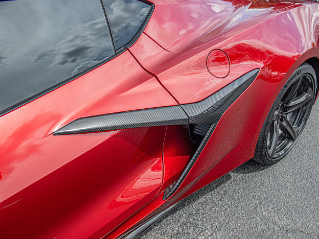 2023+ CHEVROLET CORVETTE C8 Z06/ E-RAY | CARBON FIBER SIDE FENDER VENT DOOR HANDLE TRIM PAIR