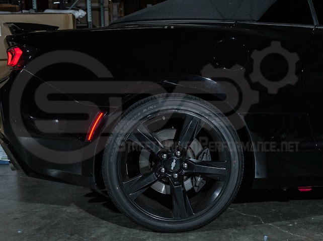 2016-2024 Chevrolet Camaro | Rear Bumper Side Marker Lens w/ Red LED Reflector Light Pair (Clear / Red / Smoke)