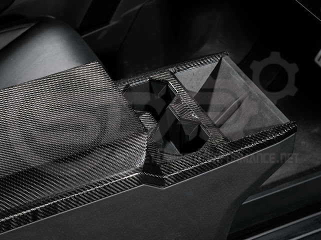 2024-Up Tesla Cybertruck | Interior DRY Carbon Fiber Center Cup Holder Trim Cover