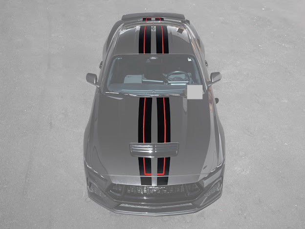 2024-UP FORD MUSTANG S650 | HOOD BODY STRIPE 3M DECALS