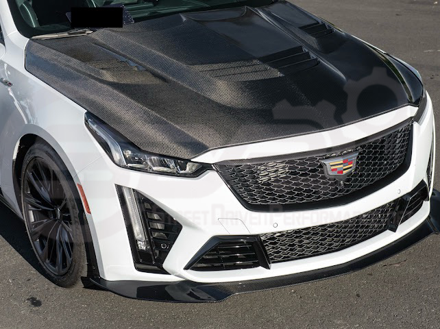 2022-2024 CADILLAC CT5-V BLACKWING SEDAN | CARBON FIBER FACTORY EXTENDED STYLE FRONT LIP SPLITTER GROUND EFFECTS