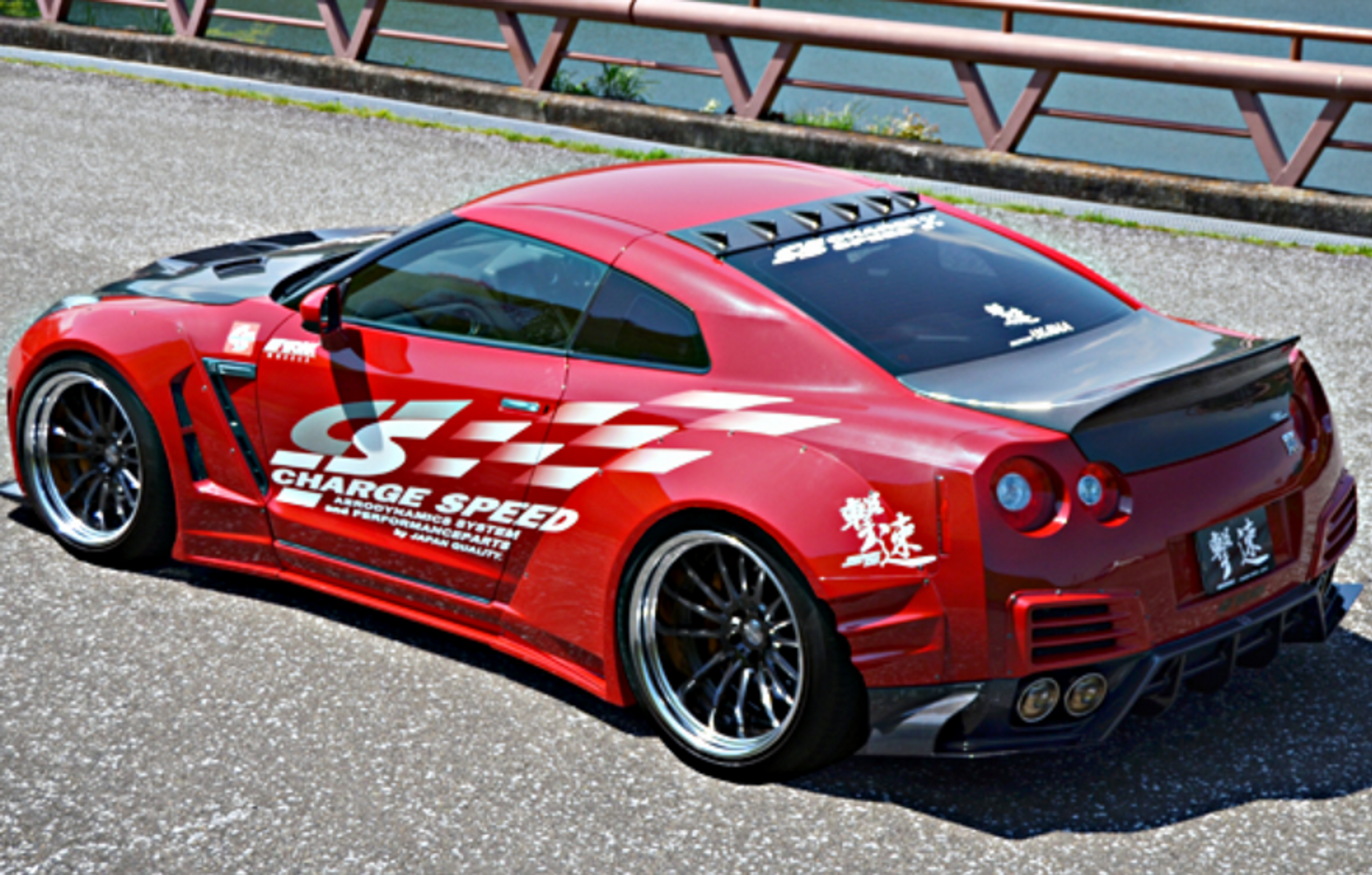 Charge Speed 2017-2024 Nissan ALL GTR R35 Kouki Wide Body Complete Kit with FRP Front & Rear Under Diffuser in Black Gel