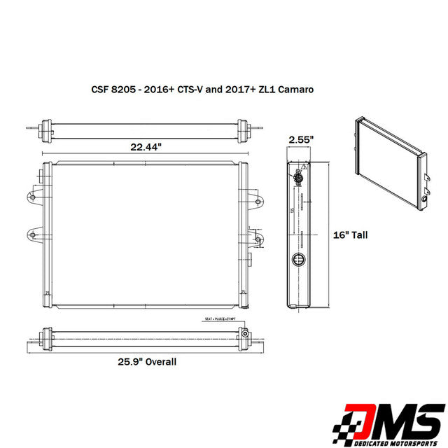 DMS CSF Heat Exchanger Upgrade for the 16+ CTS-V and 17+ ZL1 Camaro