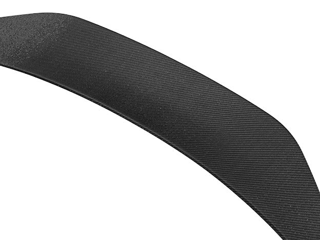 Carbon fiber rear spoiler wing for 2022-up Toyota GR86 and Subaru BRZ, JDM style, installed on sporty coupe.