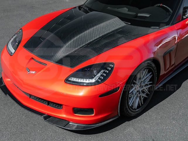 2005-2013 C6 Corvette - 427 /Grand Sport / Z06 / ZR1 | ZRA1 Style Front Splitter Lip Ground Effects (Carbon Fiber or Primer Black)