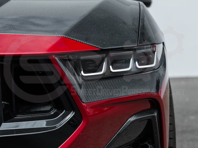 2024-Up Ford Mustang GT | Carbon Fiber Overlay Headlight Eyebrow Trim Cover Pair