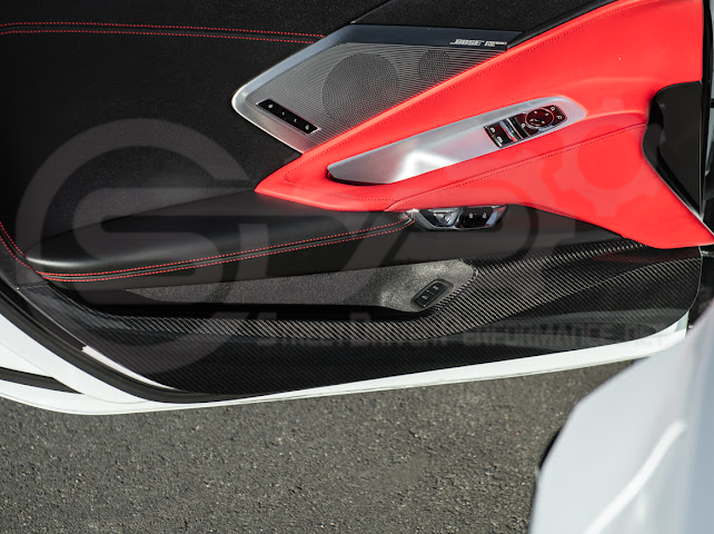 2020-Up Corvette C8 | CARBON FIBER Door Kick Guard Panel Lower Pocket Cover Pair