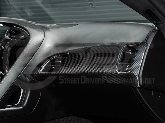 2014-2019 CHEVROLET CORVETTE C7 | DRY CARBON FIBER PASSENGER SIDE DASHBOARD AIR DUCT VENT PANEL COVER