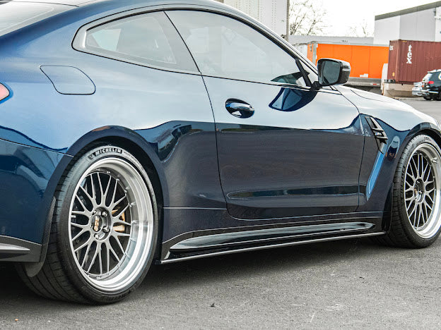 2021-Up BMW G82 G83 M4 M-Performance Extended Style | CARBON FIBER *ADD-ON* Side Skirts Extension Rocker Panel Ground Effects