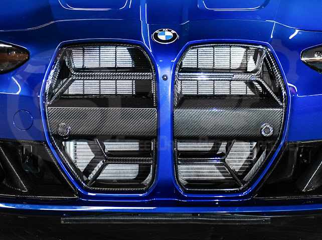 2021-Up BMW G80 M3 & G82 M4 W/ NO ACTIVE CRUISE CONTROL | CSL Style Carbon Fiber Front Kidney Grille Replacement