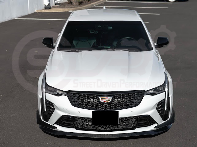 2020-UP CADILLAC CT4-V BLACKWING | CARBON FIBER FRONT LIP SPLITTER WITH CANARDS GROUND EFFECTS