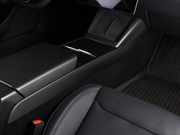 2024-UP TESLA MODEL 3 CARBON FIBER INTERIOR CONSOLE FRAME