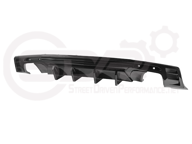 2016-2024 Chevrolet Camaro SDP Performance gloss black rear bumper diffuser with finned lower design, designed for track style performance.
