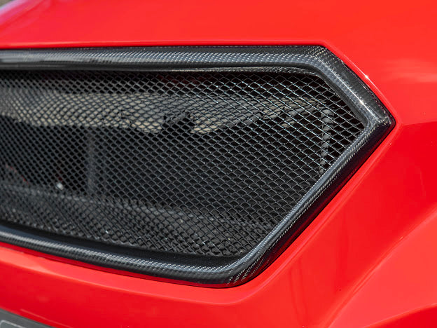 Street Driven Performance carbon fiber mesh grille for 2022-UP Subaru WRX, front vent replacement with sporty competition style design.
