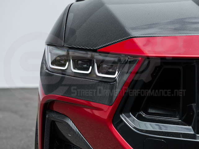 2024-Up Ford Mustang GT | Carbon Fiber Overlay Headlight Eyebrow Trim Cover Pair