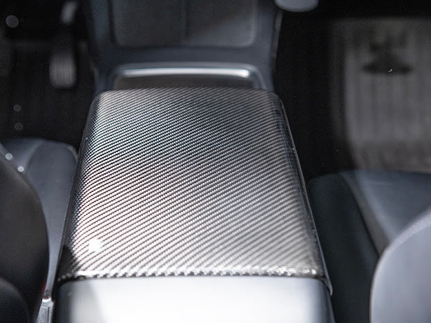 2020-UP TESLA MODEL 3 & Y CARBON FIBER INTERIOR CENTER ARMREST COVER