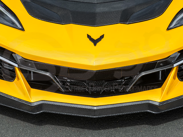 2023+ CHEVROLET CORVETTE C8 E-RAY & Z06 | FACTORY OEM STYLE GLOSSY BLACK FRONT RADIATOR MESH GRILLE GUARD