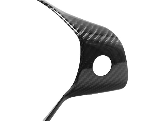 2020-UP TESLA MODEL 3 & Y CARBON FIBER INTERIOR STEERING WHEEL TRIM / COVER