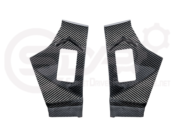 2020+ Chevrolet Corvette C8 Coupe | CARBON FIBER Rear Hatch B Pillar Hinge Cover Pair