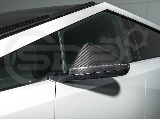 2024-Up Tesla Cybertruck | Factory Style Carbon Fiber Side Mirror Covers Pair