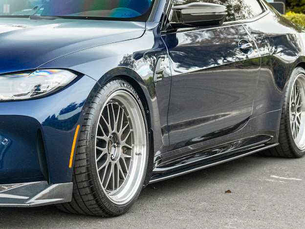 2021-Up BMW G82 G83 M4 M-Performance Extended Style | CARBON FIBER *ADD-ON* Side Skirts Extension Rocker Panel Ground Effects