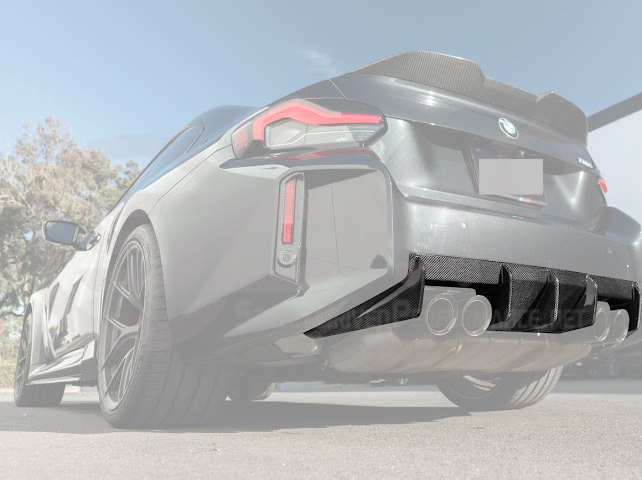 2023-UP BMW G87 M2 | M-SPORT PERFORMANCE V2 STYLE CARBON FIBER REAR BUMPER DIFFUSER
