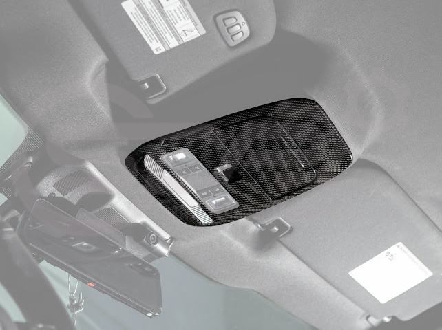 2021-Up Ford F-150 | Dry Carbon Fiber Overhead Console Front Map Lamp Frame Panel